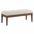 Panca in legno e tessuto beige 120 cm