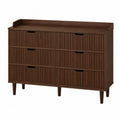 Cassettiera a 6 cassetti in legno marrone scuro 120x40x85 cm