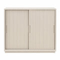 Credenza in legno MDF bianco con ante scorrevoli 100x40x90 cm