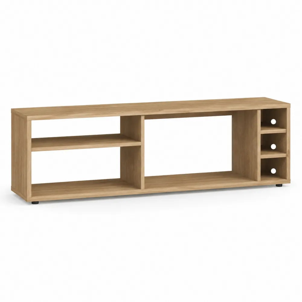 Mobile TV in Legno MDF Rovere con Vani Aperte 120x30x40 cm