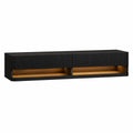 Mobile TV in Legno MDF Nero e Legno Chiaro 180x30x40cm